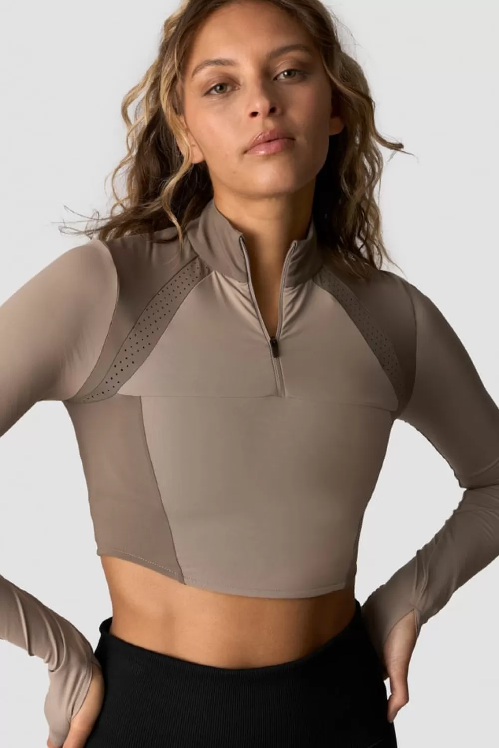 Women ICIW Mirage Cropped Long Sleeve Wmn Light Dusty Brown