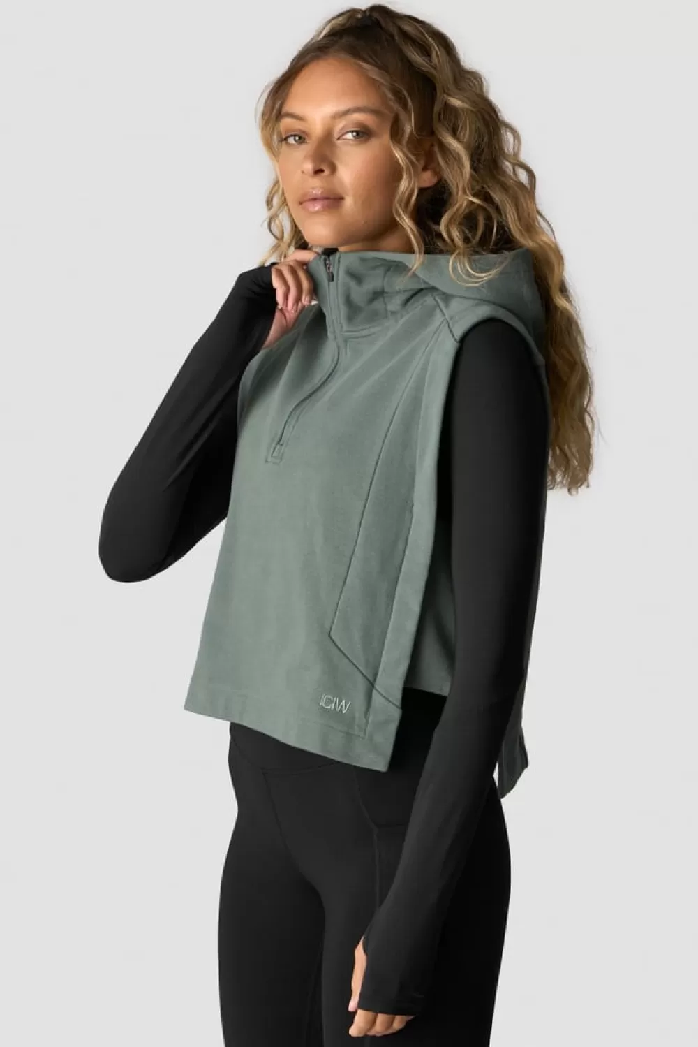 Women ICIW Mirage Sleeveless Hoodie Wmn Sea Green