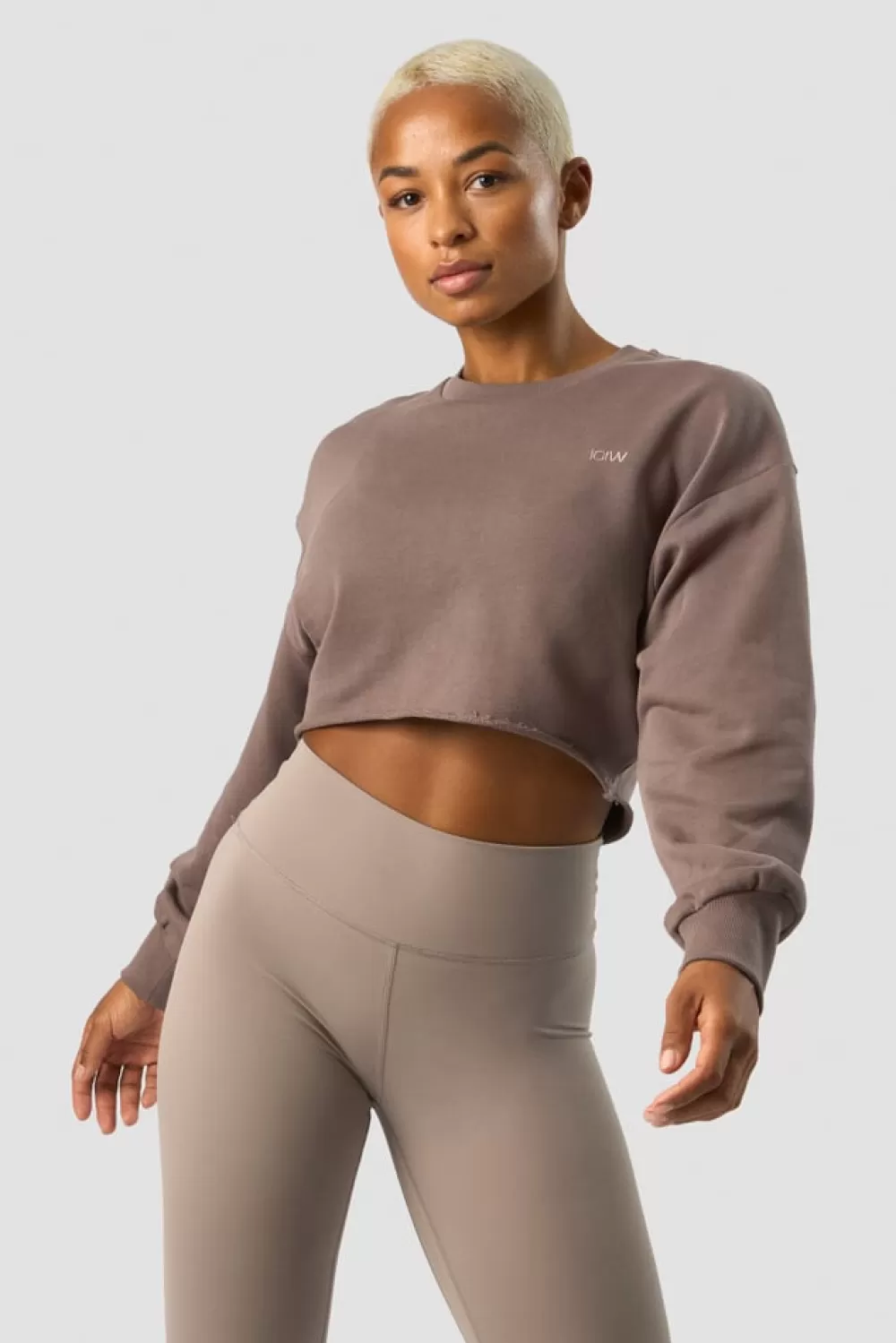 Women ICIW Nimble Cropped Crewneck Dusty Brown