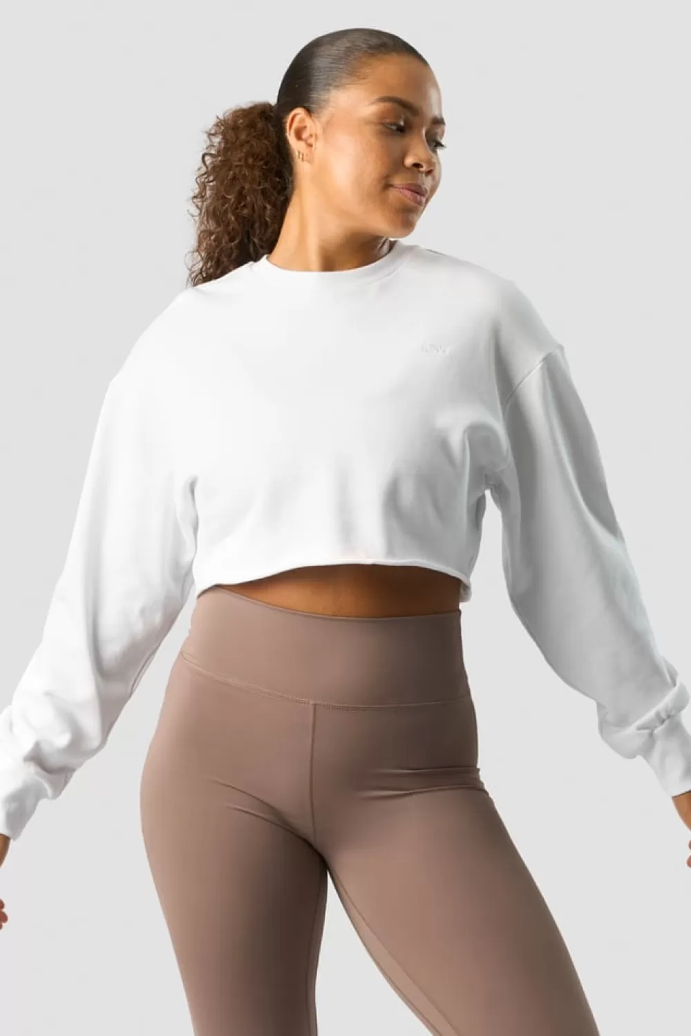 Women ICIW Nimble Cropped Crewneck White