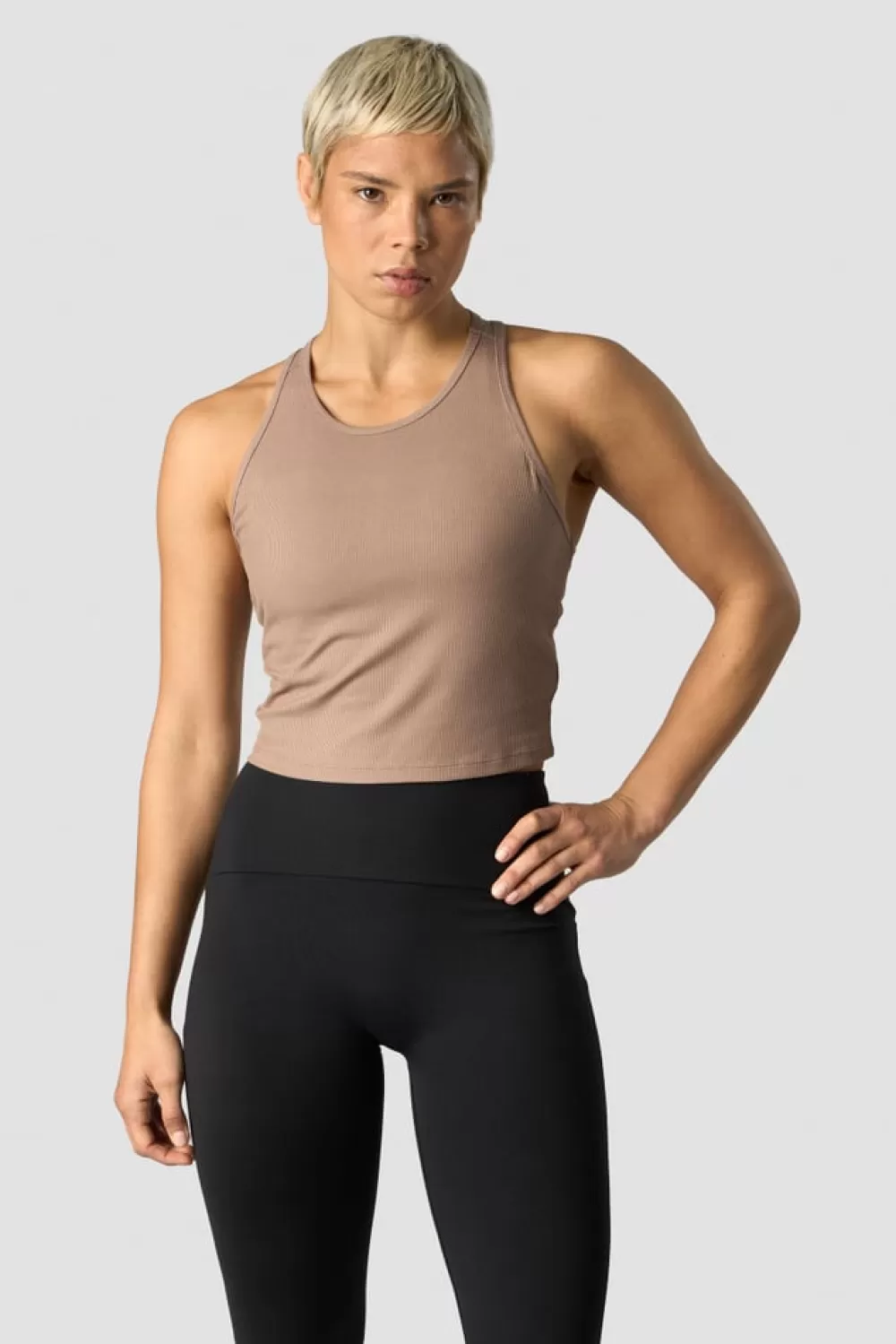 Women ICIW Nimble Cropped Tank Top Autumn Brown