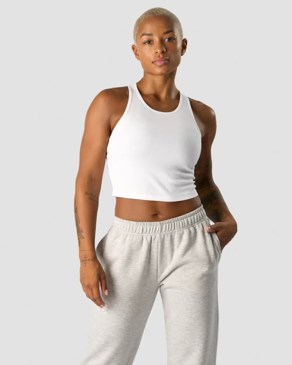 Women ICIW Nimble Cropped Tank Top White