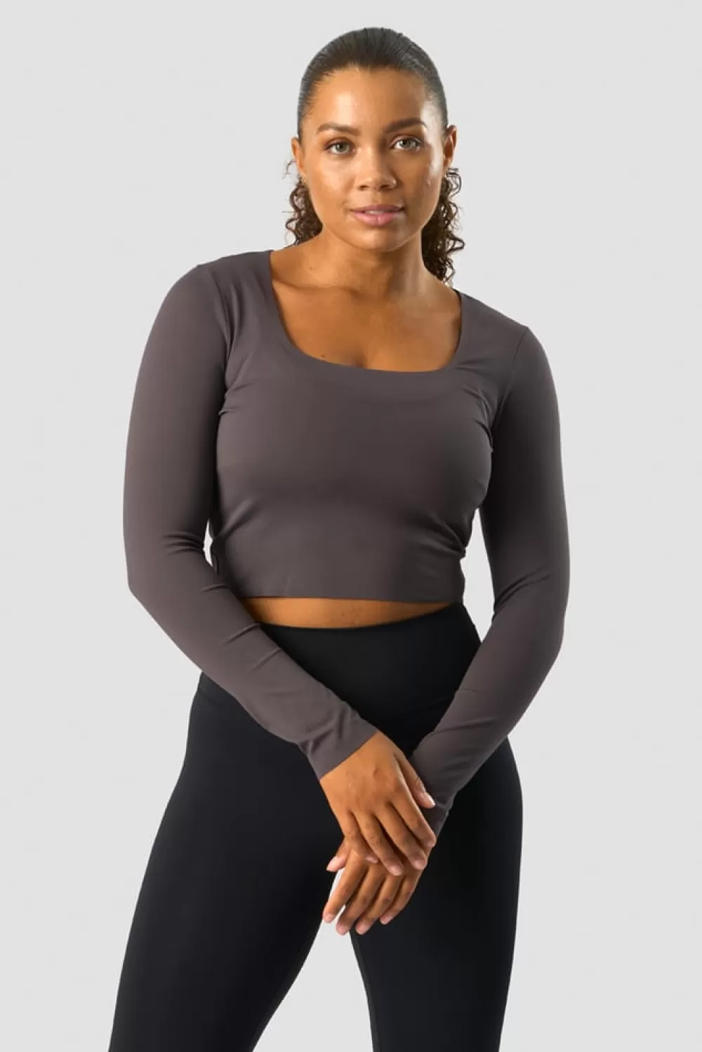 Women ICIW Nimble Soft Cropped LS Clay