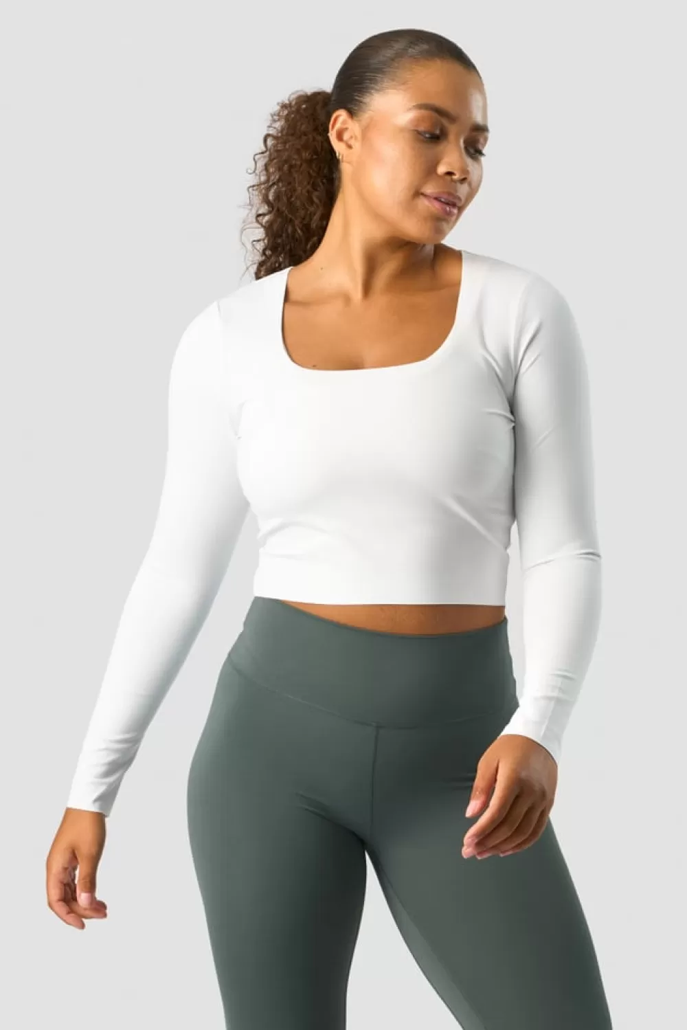 Women ICIW Nimble Soft Cropped LS White