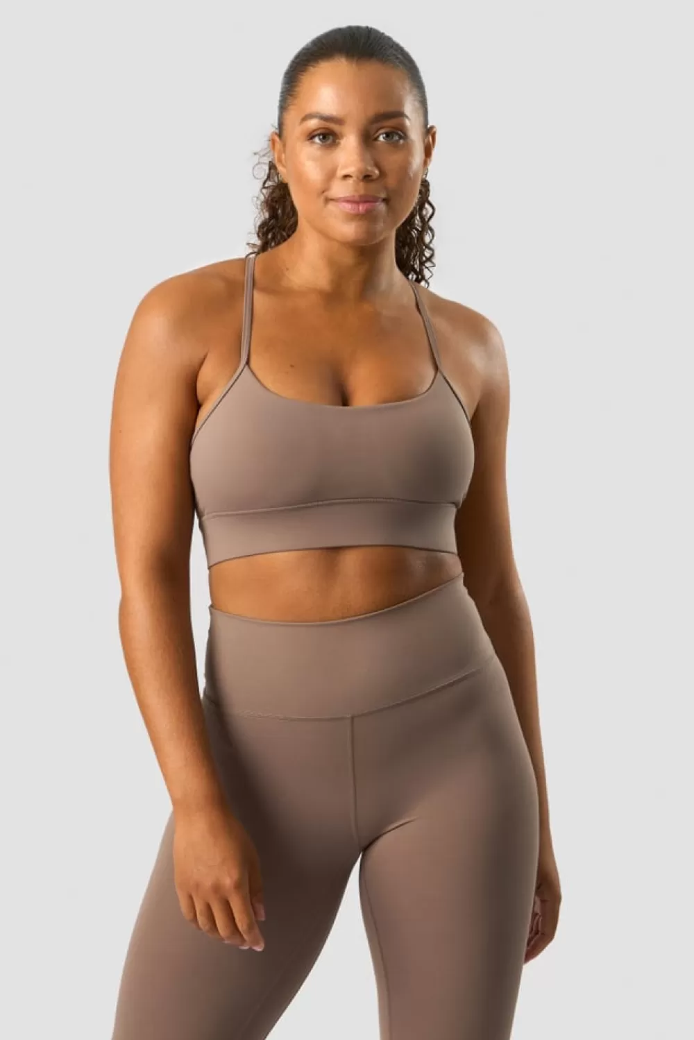 Women ICIW Nimble Strappy Sports Bra Dusty Brown