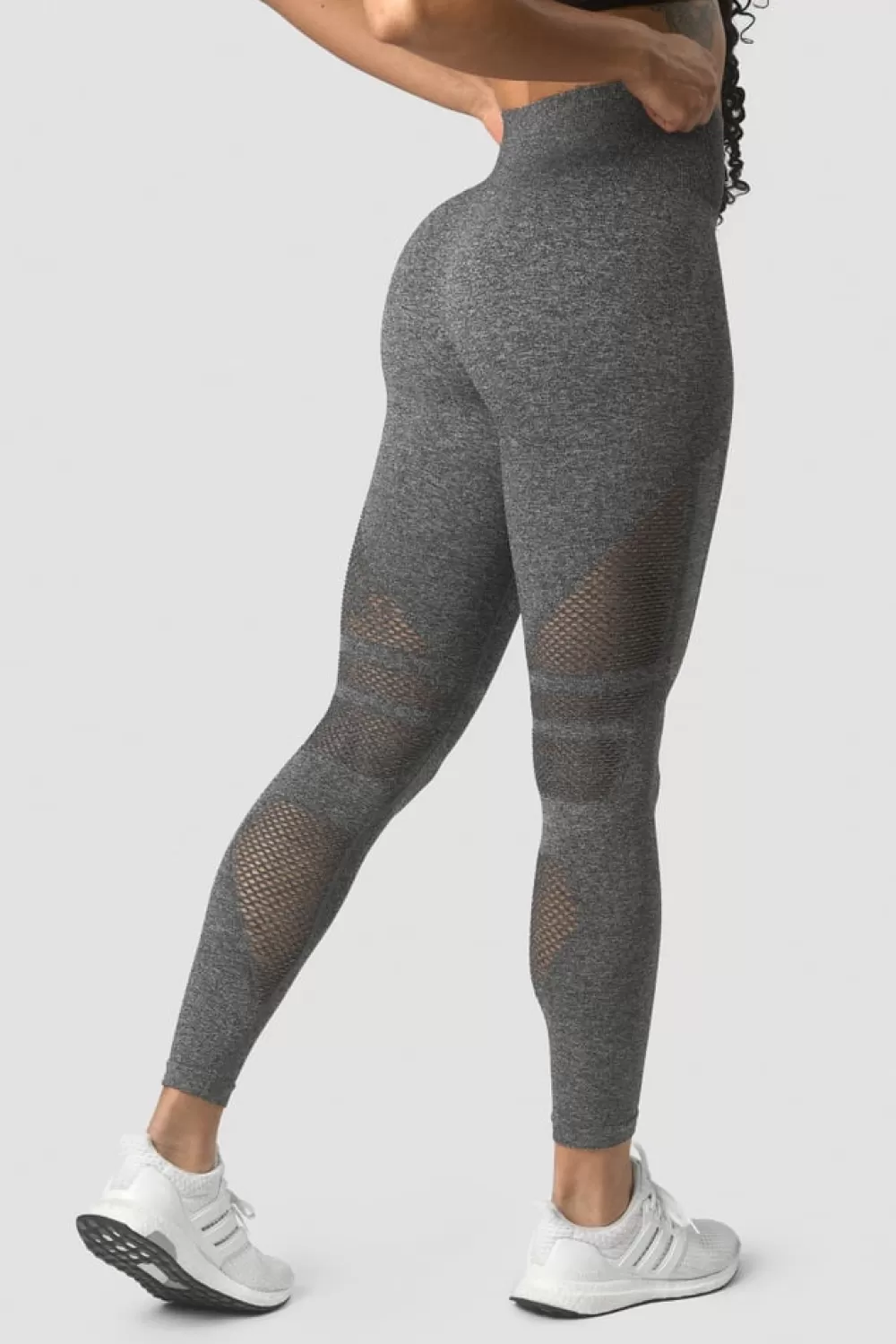 Women ICIW Queen Mesh Seamless Tights Grey Melange