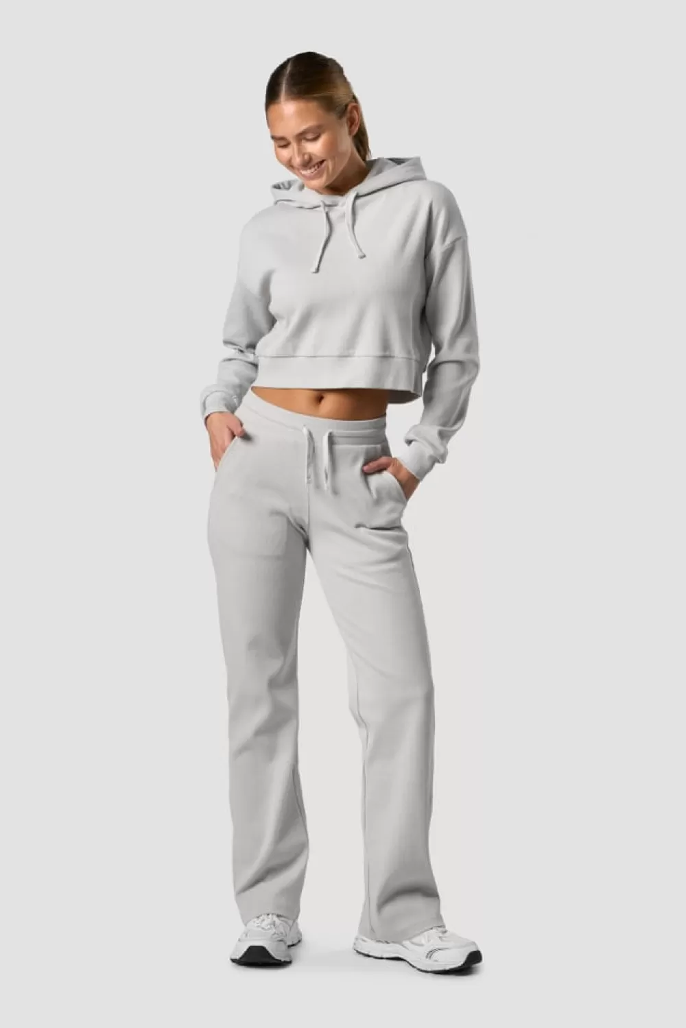 Women ICIW Recharge Cropped Hoodie Wmn Light Grey