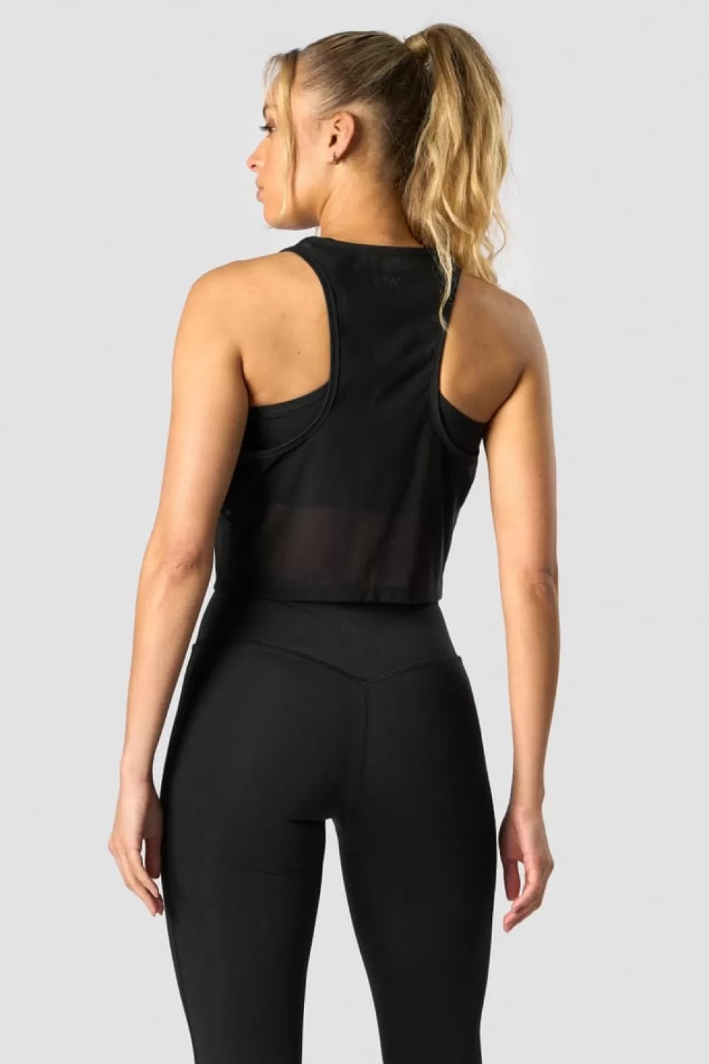 Women ICIW Revive Mesh Cropped Tank Top Wmn Black