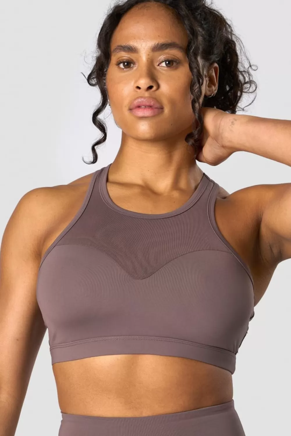 Women ICIW Revive Mesh Sports Bra Dusty Brown