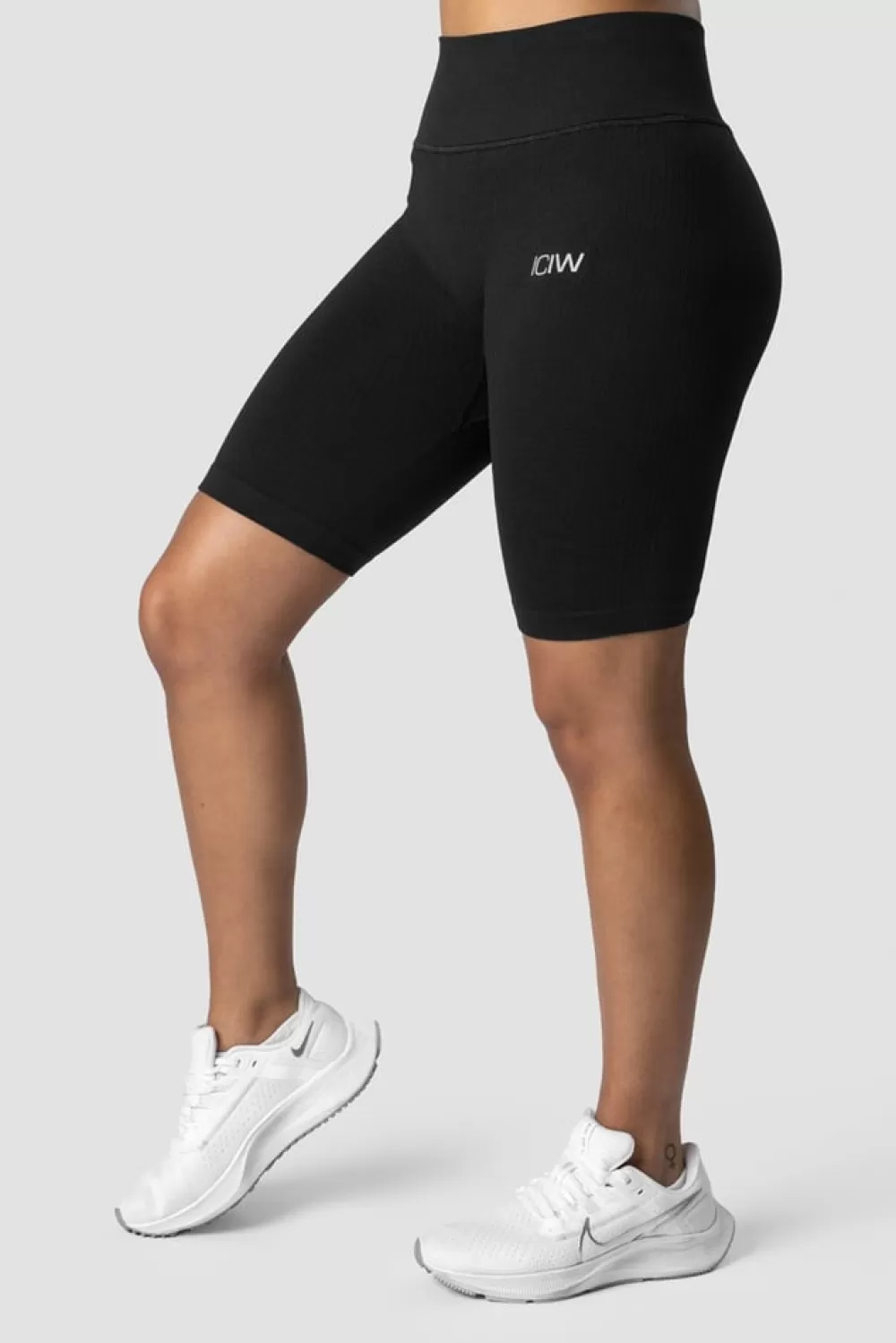 Women ICIW Ribbed Define Seamless Biker Shorts Black Wmn