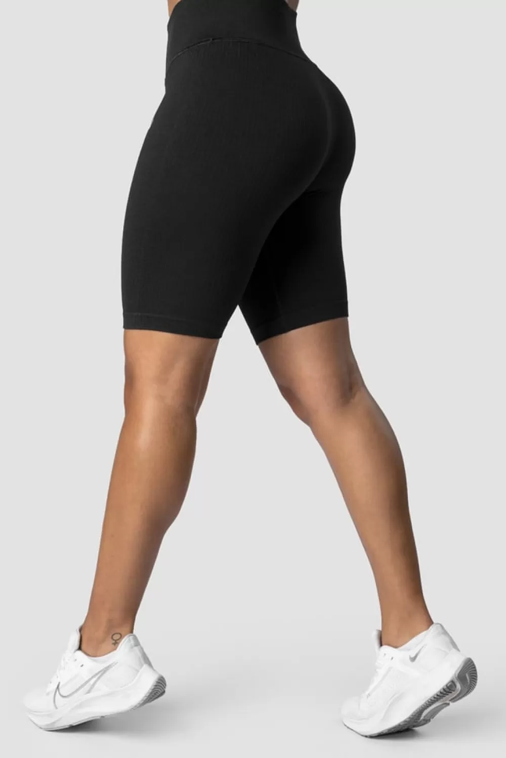 Women ICIW Ribbed Define Seamless Biker Shorts Black Wmn