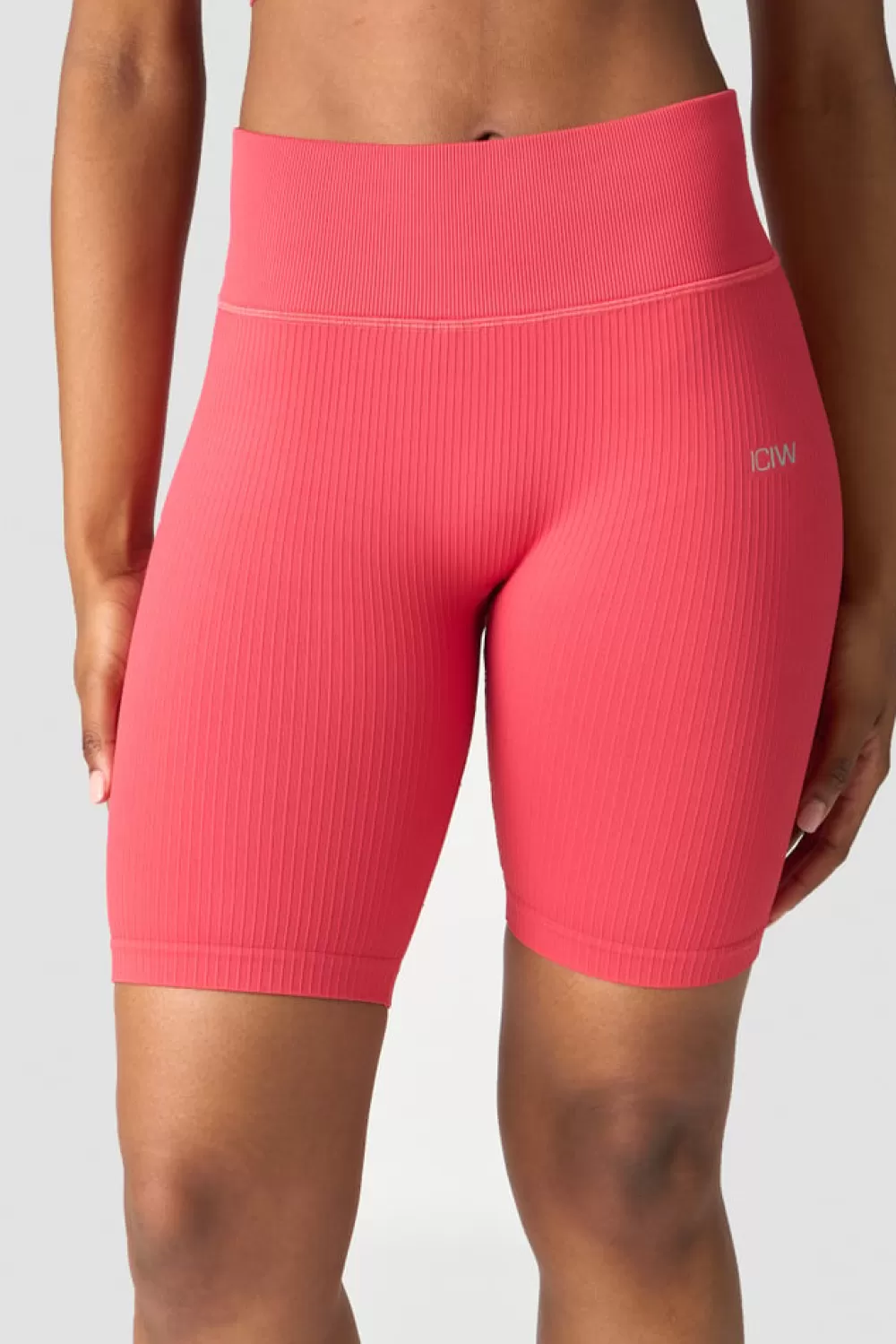 Women ICIW Ribbed Define Seamless Biker Shorts Raspberry