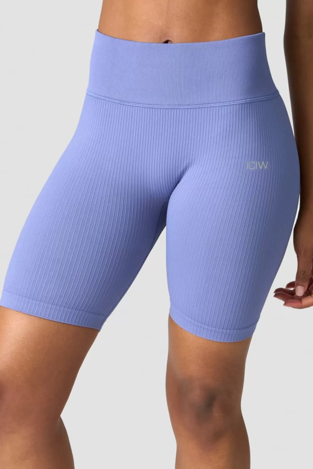 Women ICIW Ribbed Define Seamless Biker Shorts Violet Blue