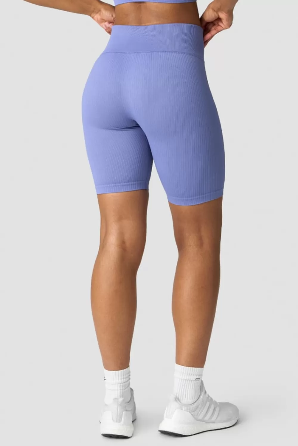 Women ICIW Ribbed Define Seamless Biker Shorts Violet Blue