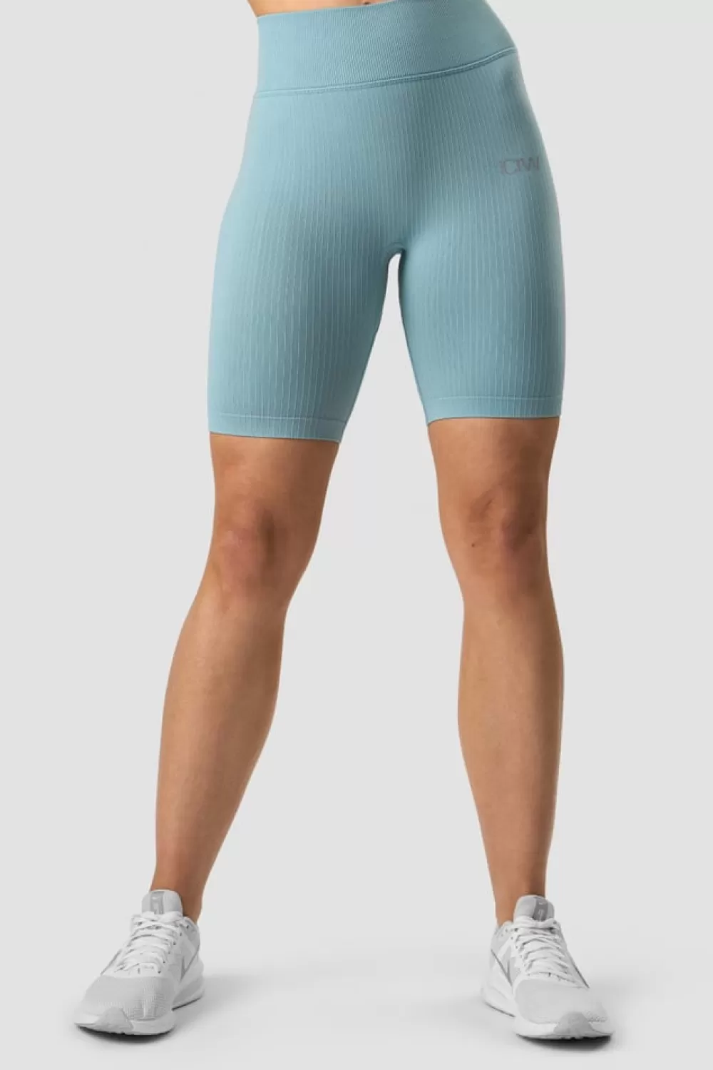 Women ICIW Ribbed Define Seamless Biker Shorts Wmn Pale Blue