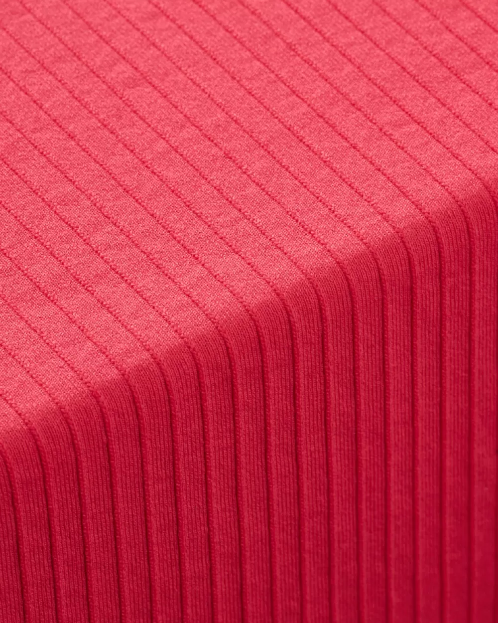 Women ICIW Ribbed Define Seamless Cropped Long Sleeve Coral Red