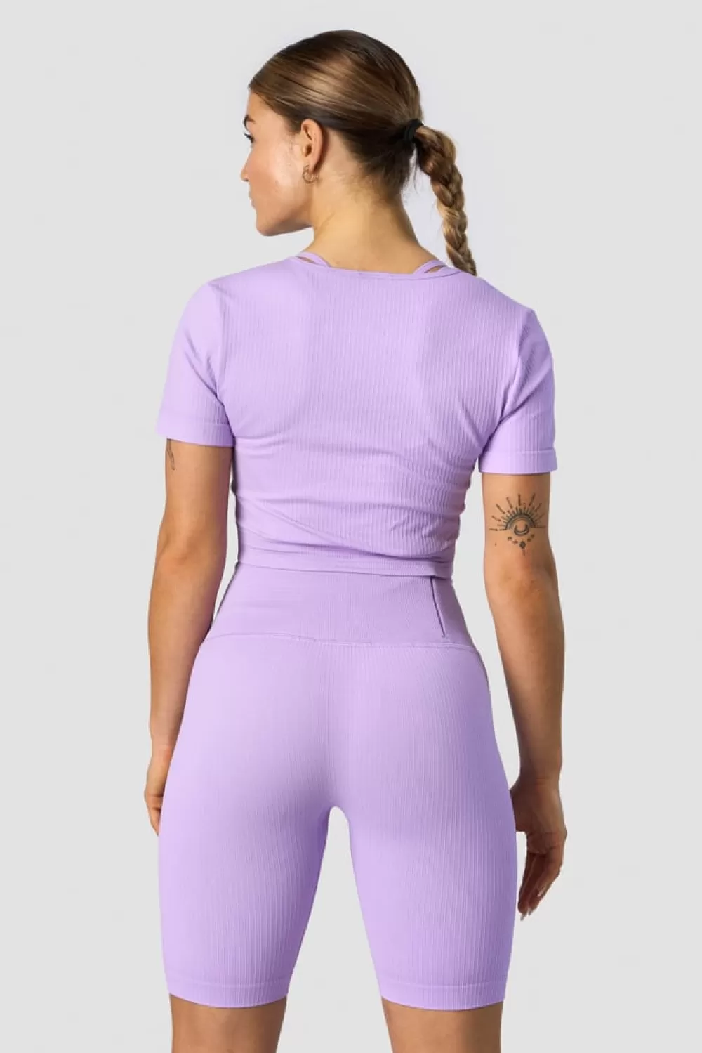 Women ICIW Ribbed Define Seamless Cropped T-shirt Lavender