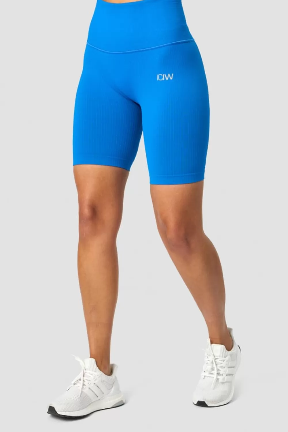 Women ICIW Ribbed Define Seamless Pocket Biker Shorts Cobalt Blue