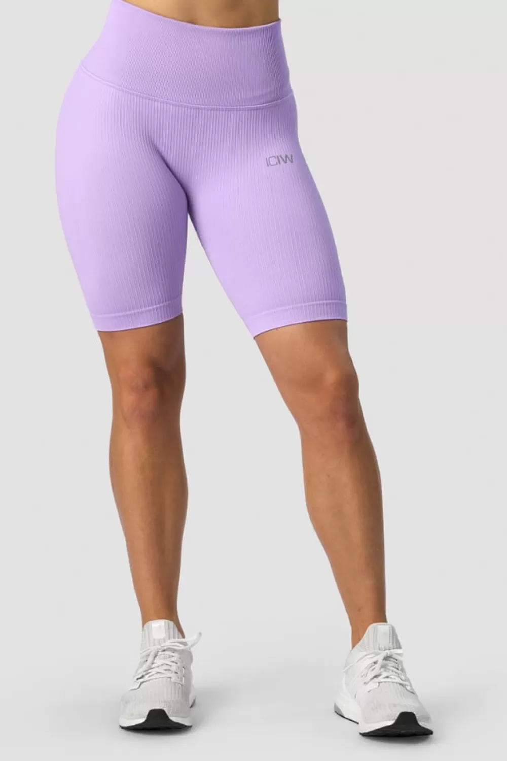 Women ICIW Ribbed Define Seamless Pocket Biker Shorts Lavender