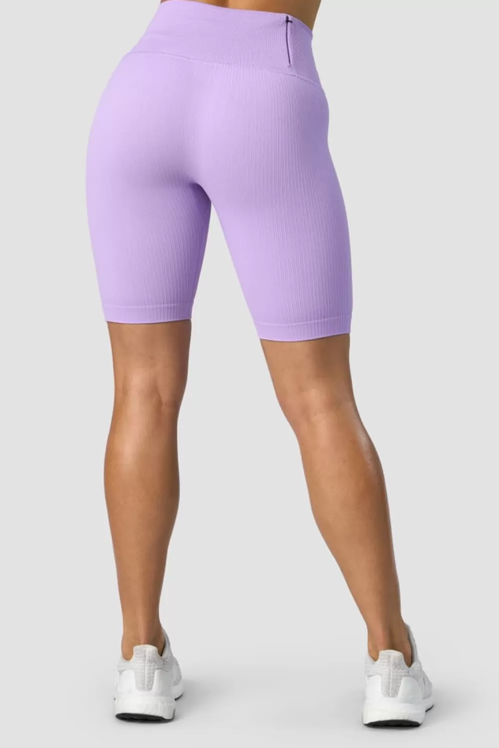 Women ICIW Ribbed Define Seamless Pocket Biker Shorts Lavender