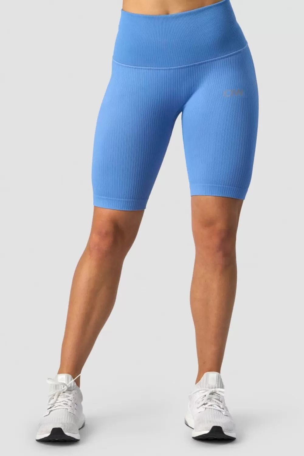 Women ICIW Ribbed Define Seamless Pocket Biker Shorts Pacific Blue