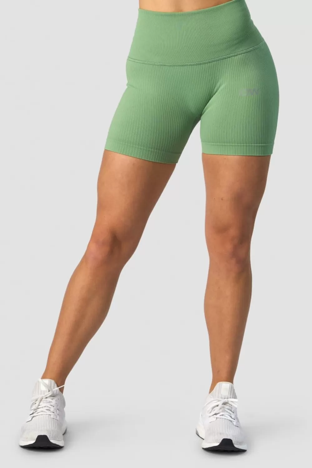 Women ICIW Ribbed Define Seamless Pocket Shorts Light Green