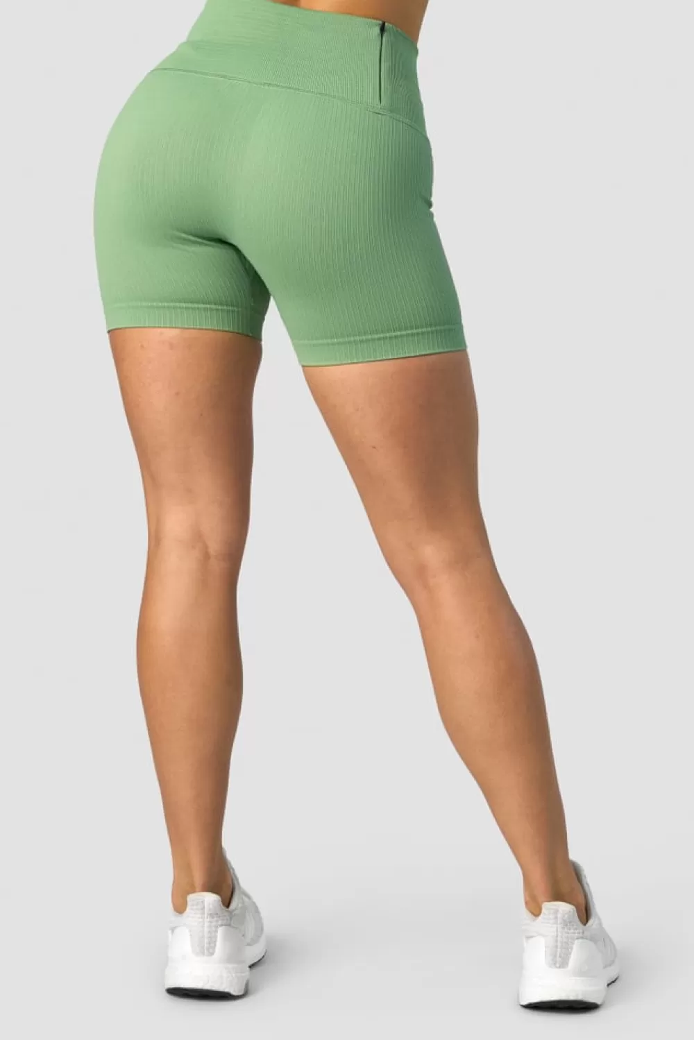 Women ICIW Ribbed Define Seamless Pocket Shorts Light Green