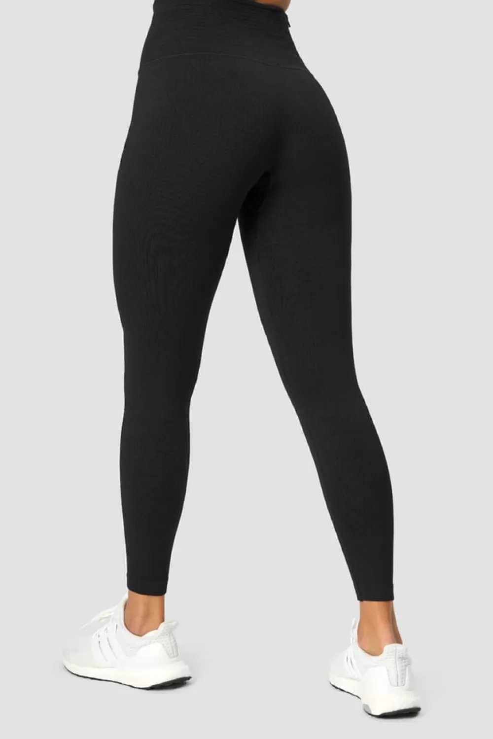 Women ICIW Ribbed Define Seamless Pocket Tights Black