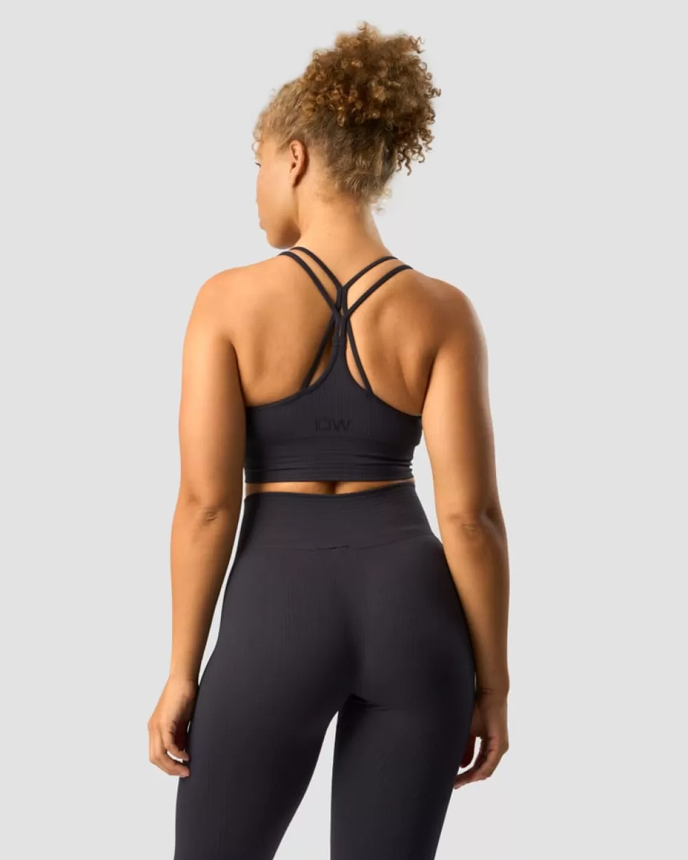 Women ICIW Ribbed Define Seamless Sports Bra Dk Graphite