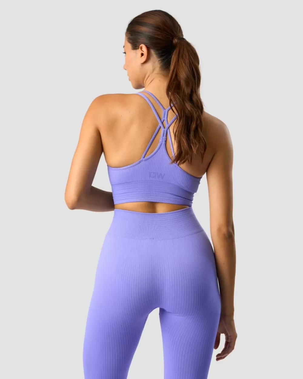 Women ICIW Ribbed Define Seamless Sports Bra Dk Lavender