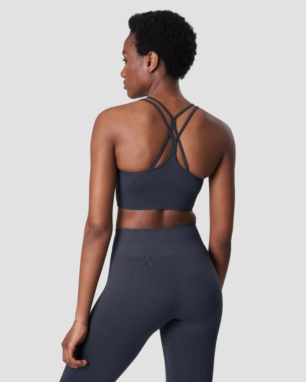 Women ICIW Ribbed Define Seamless Sports Bra Smokey Blue