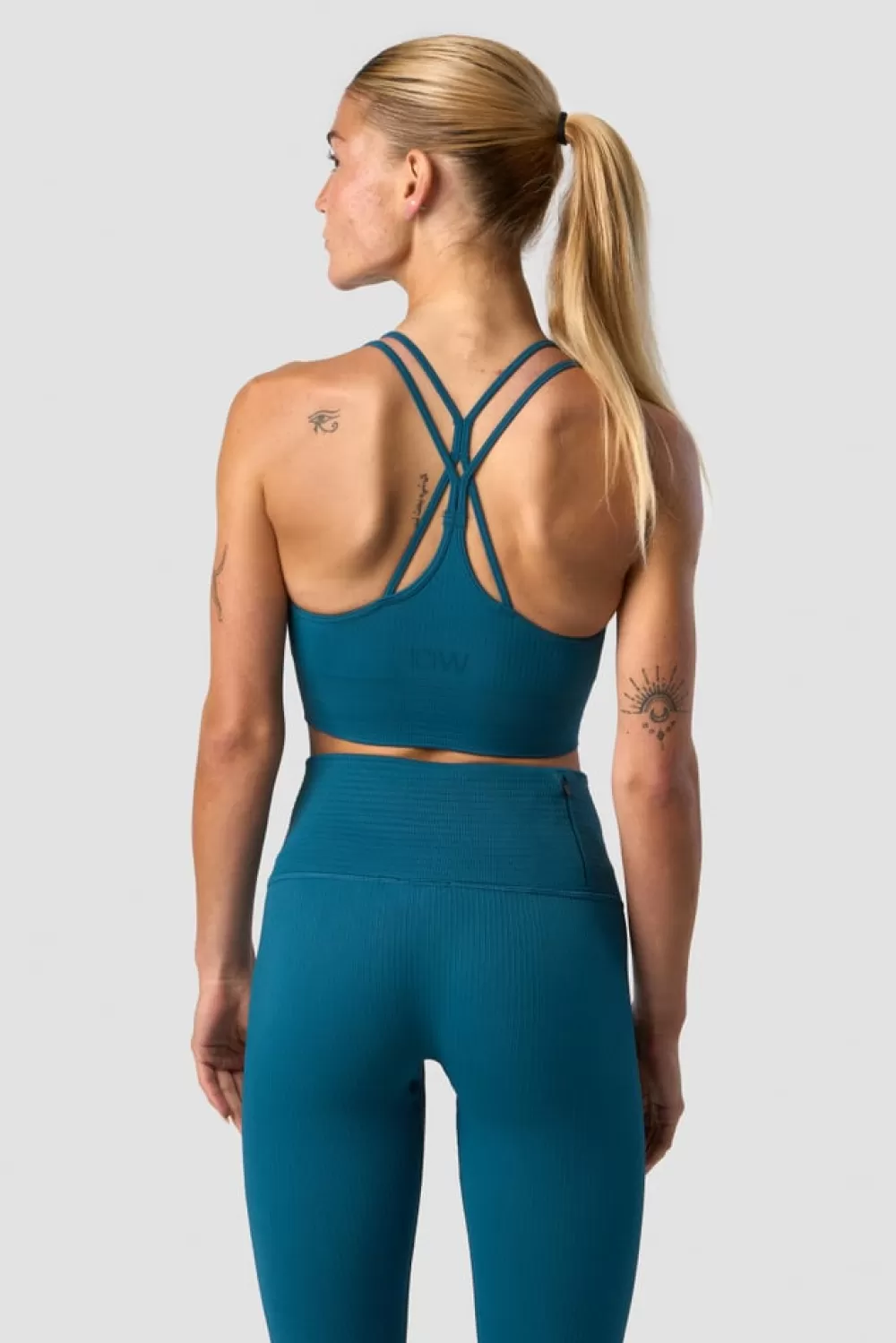 Women ICIW Ribbed Define Seamless Sports Bra Teal