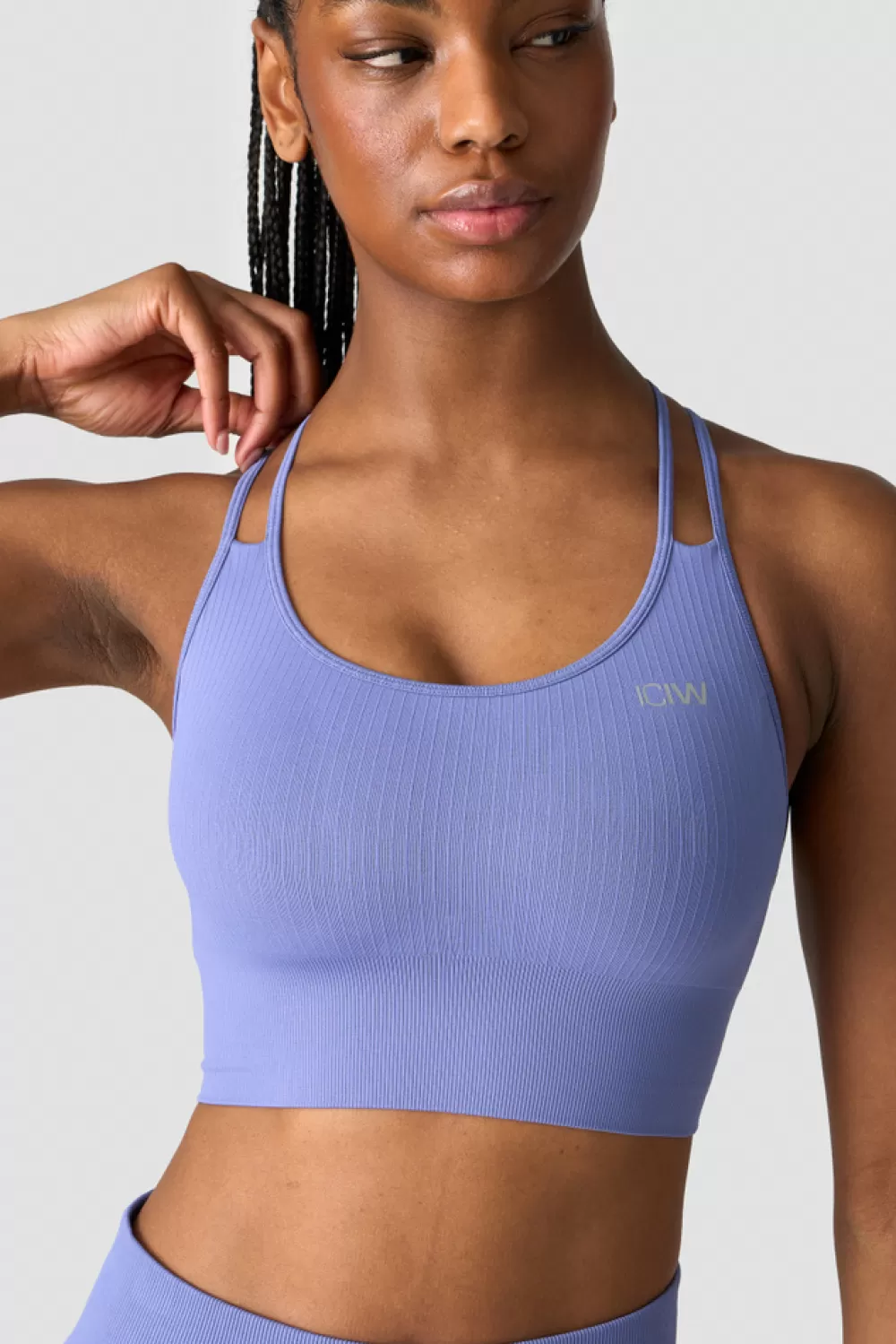 Women ICIW Ribbed Define Seamless Sports Bra Violet Blue