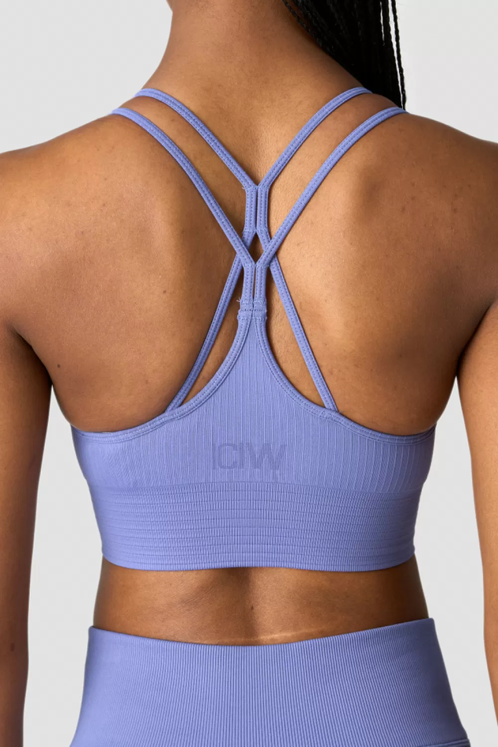 Women ICIW Ribbed Define Seamless Sports Bra Violet Blue