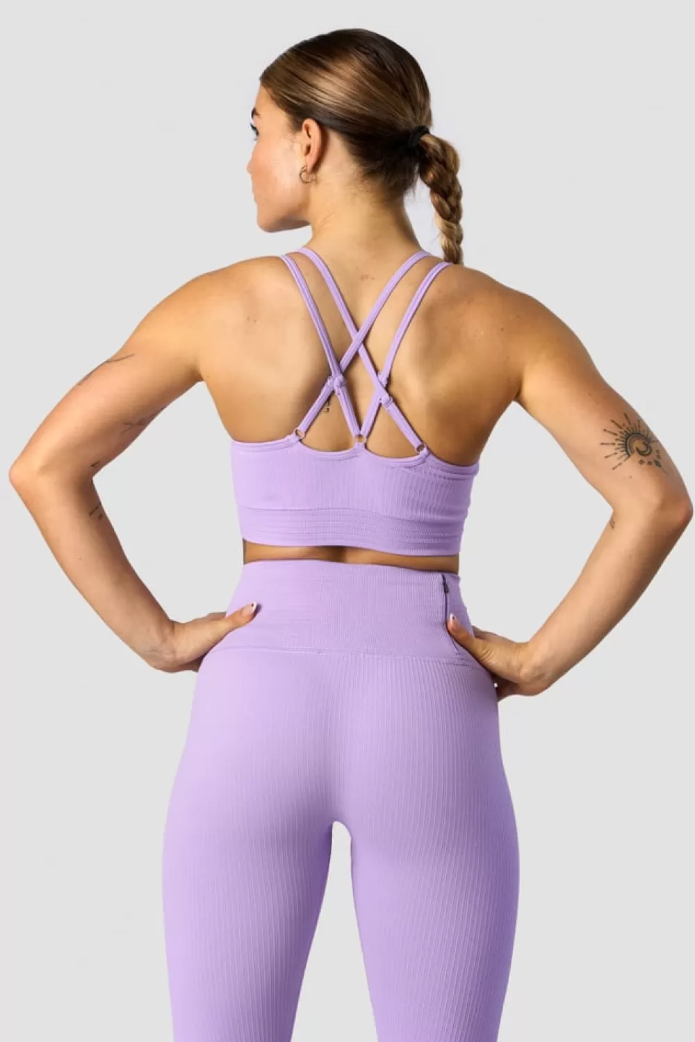 Women ICIW Ribbed Define Seamless Strappy Bra Lavender