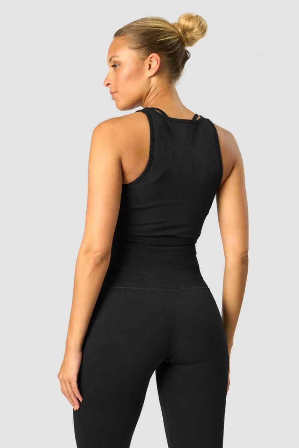 Women ICIW Ribbed Define Seamless Tank Top Black