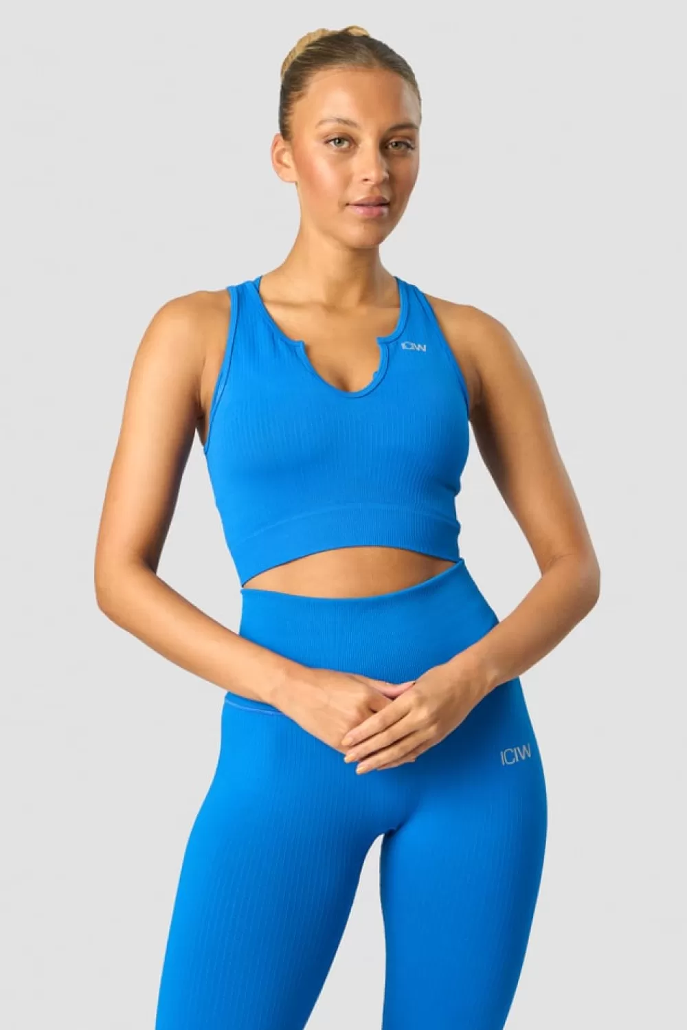 Women ICIW Ribbed Define Seamless Tank Top Cobalt Blue