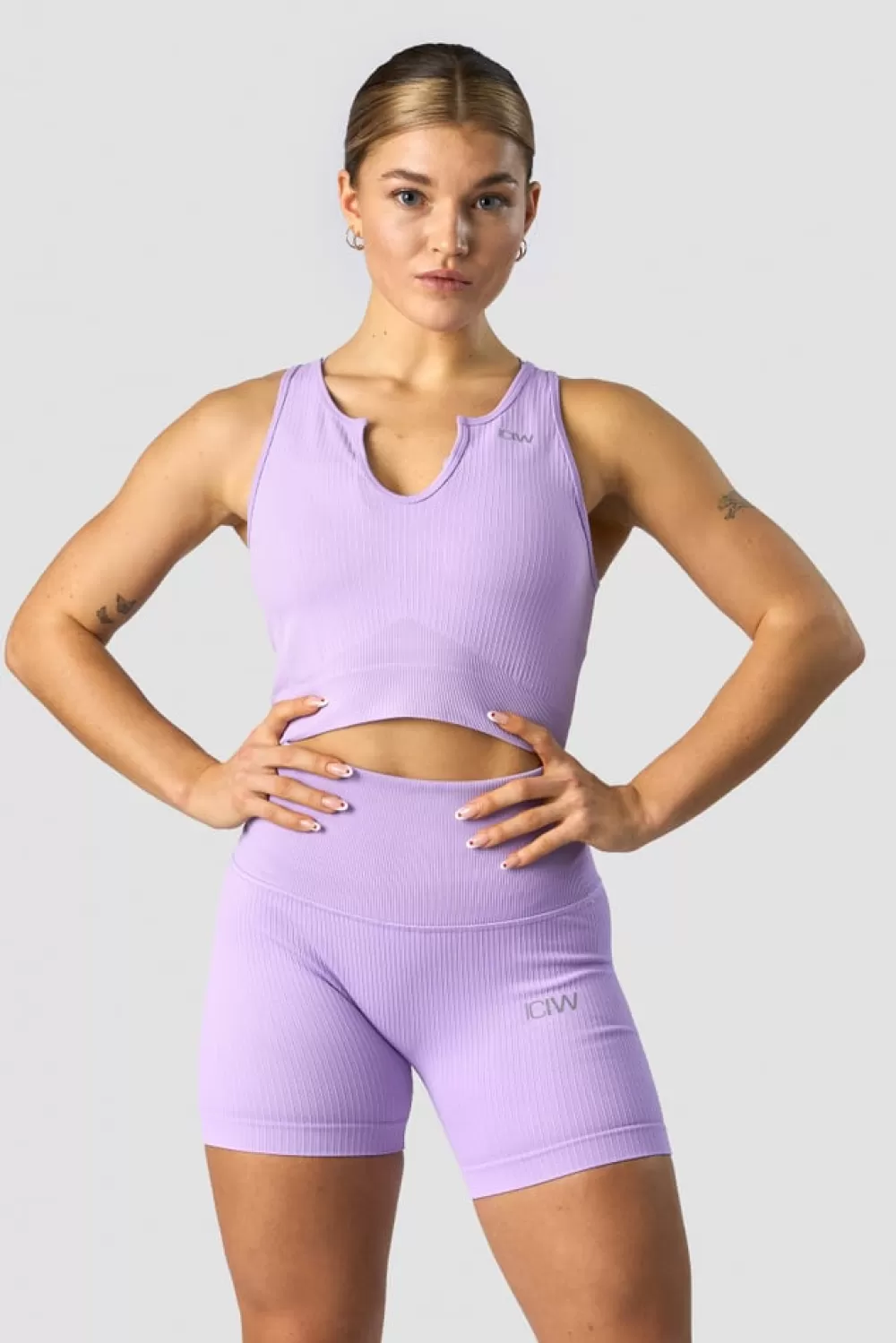 Women ICIW Ribbed Define Seamless Tank Top Lavender