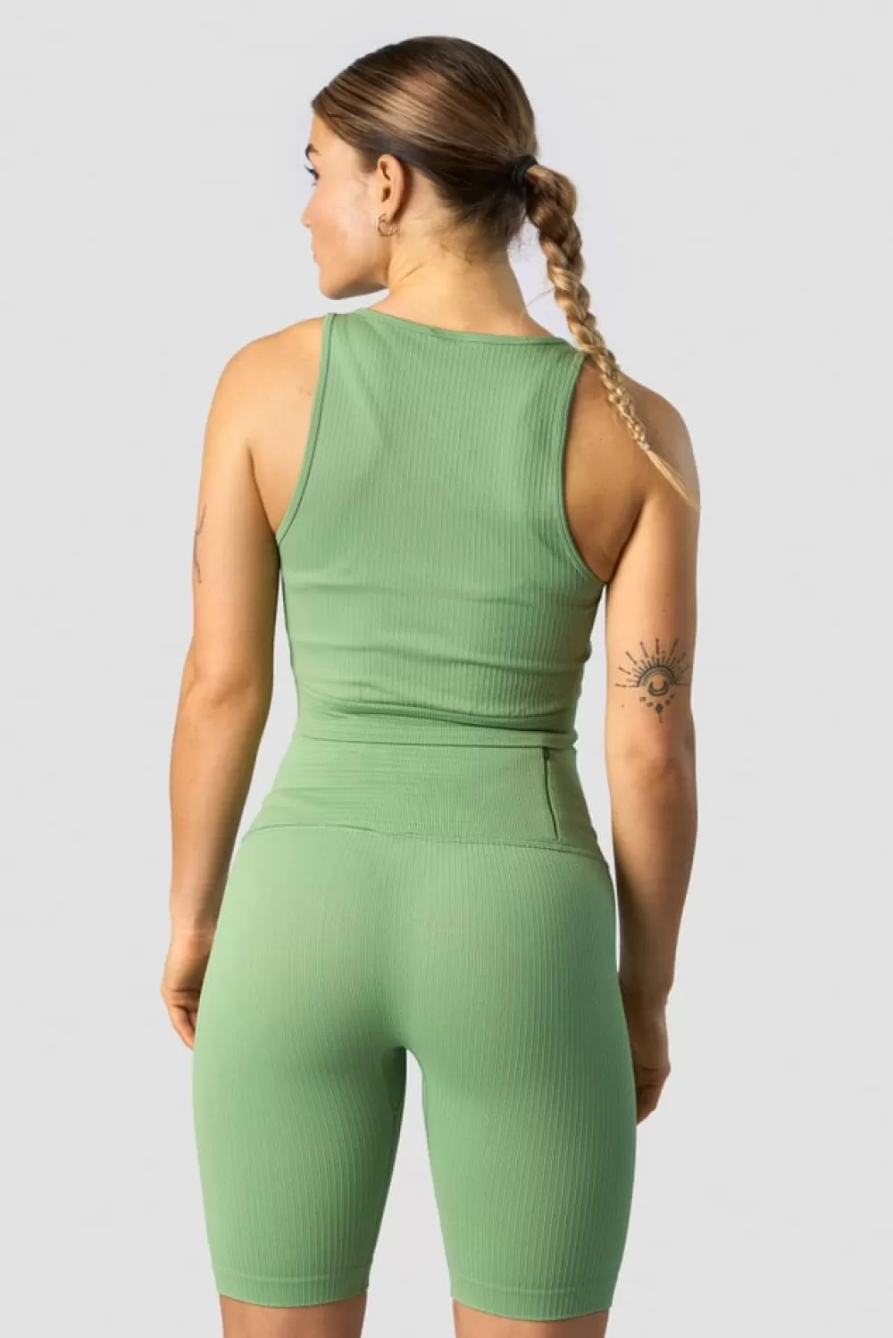 Women ICIW Ribbed Define Seamless Tank Top Light Green