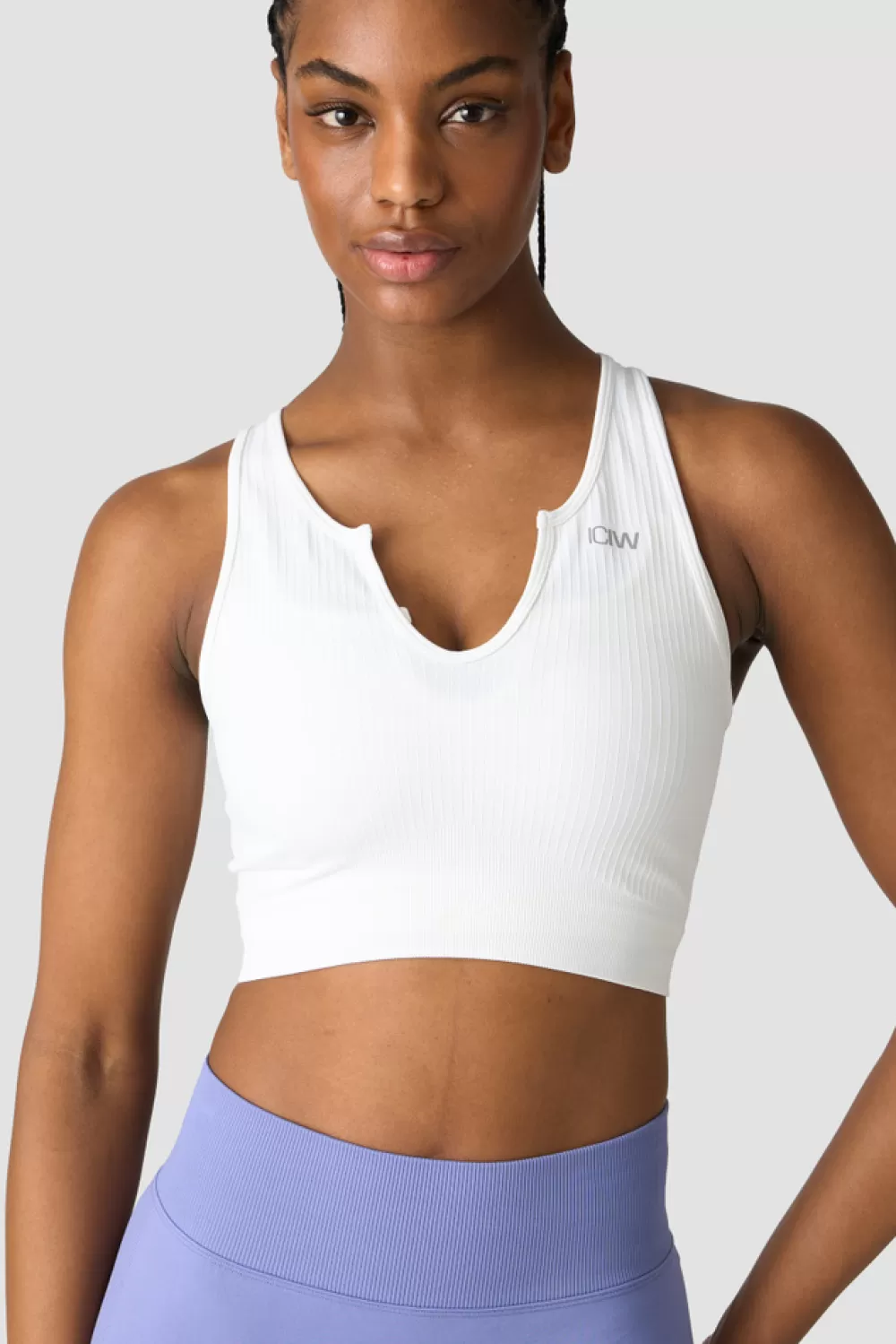 Women ICIW Ribbed Define Seamless Tank Top White