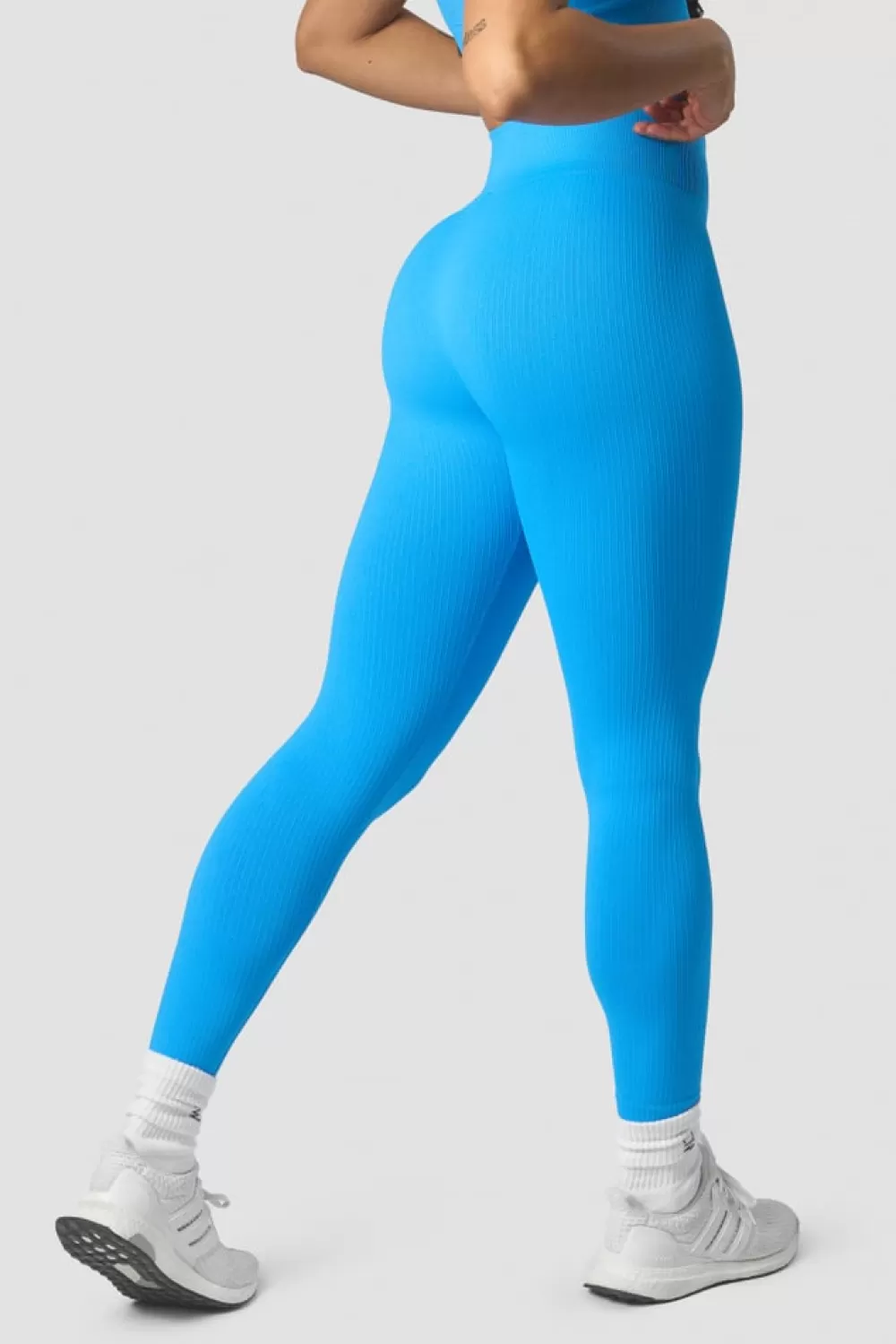 Women ICIW Ribbed Define Seamless Tights Azure Blue