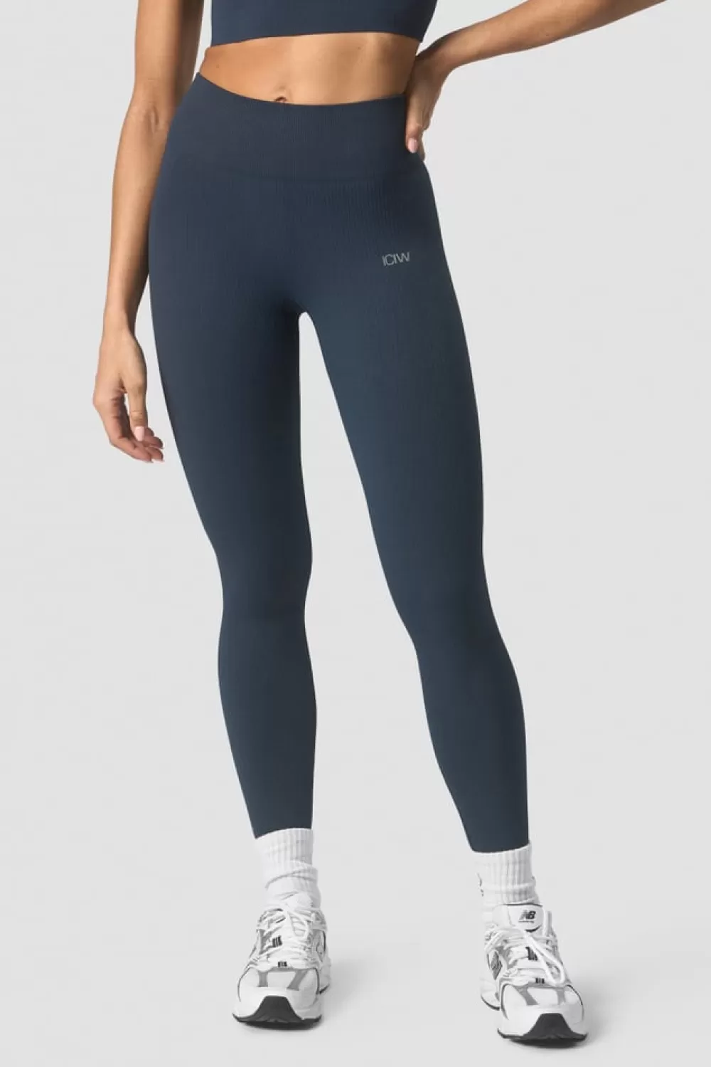 Women ICIW Ribbed Define Seamless Tights Dk Teal