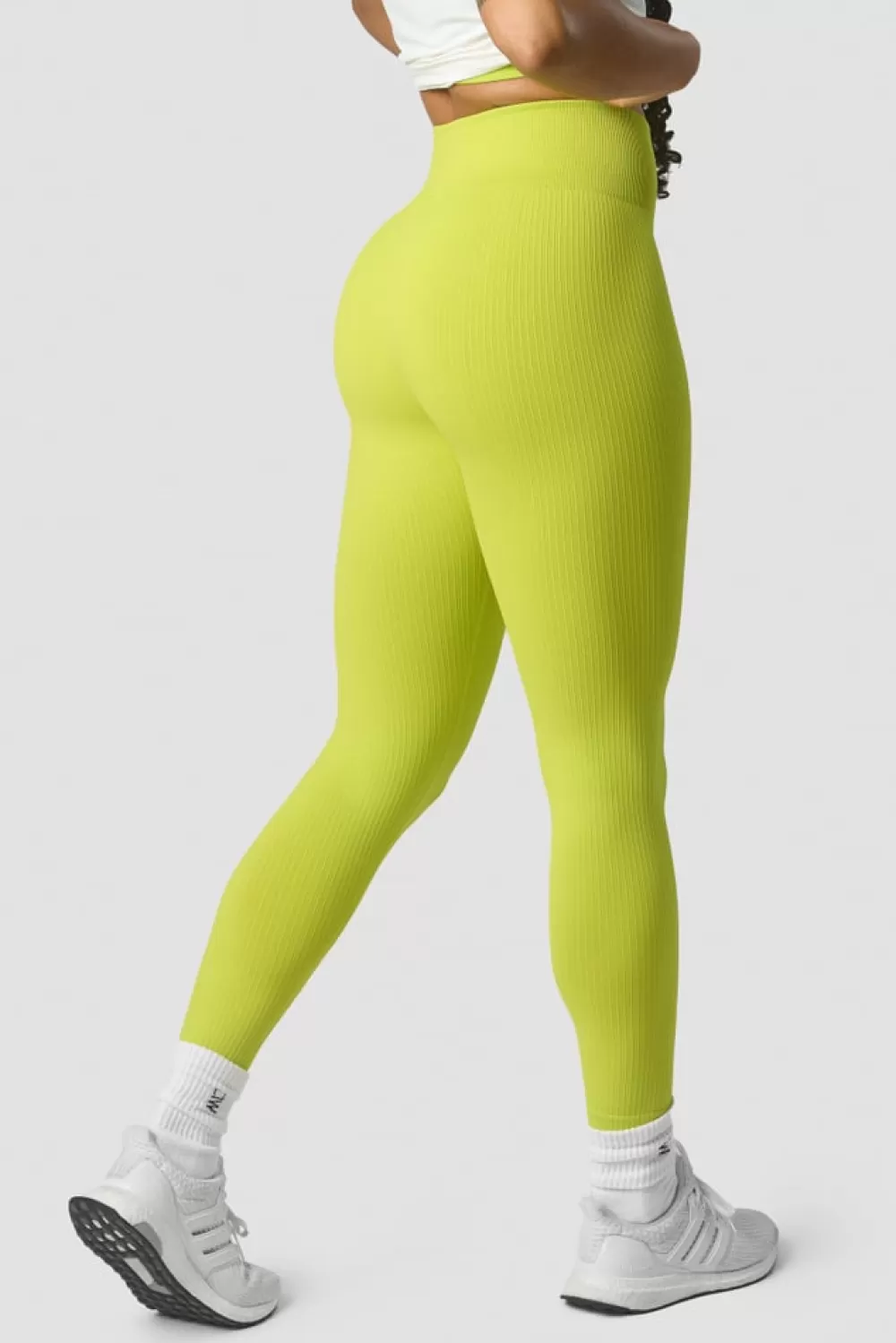 Women ICIW Ribbed Define Seamless Tights Lime Green