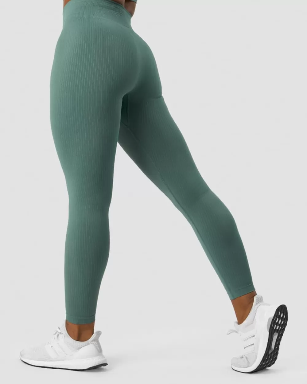 Women ICIW Ribbed Define Seamless Tights Sea Green