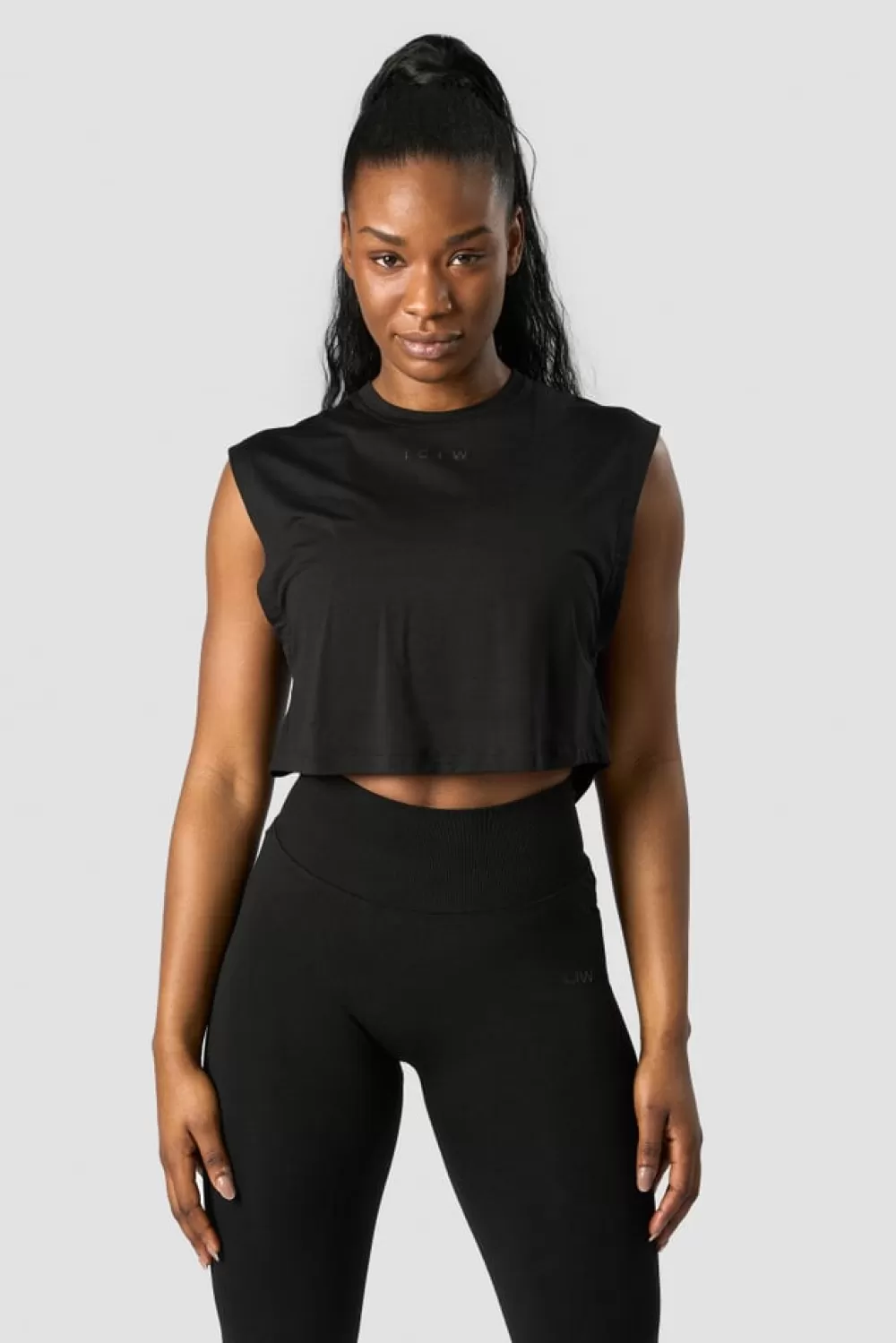 Women ICIW Rush Cropped Tank Top Black