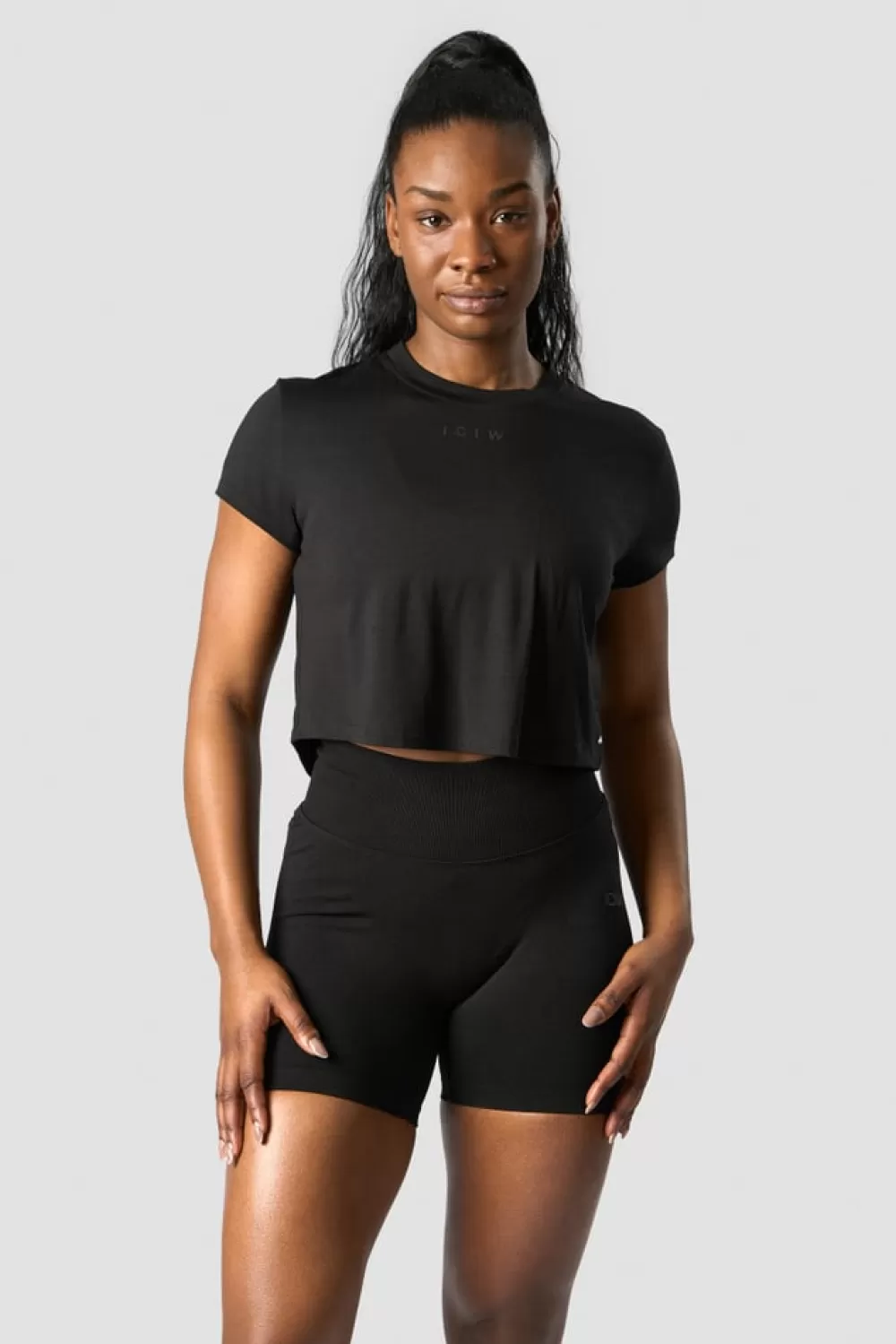 Women ICIW Rush Cropped T-shirt Black