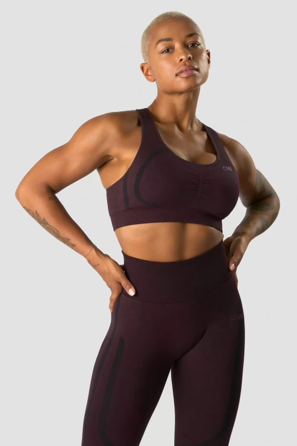 Women ICIW Rush Seamless Sports Bra Burgundy