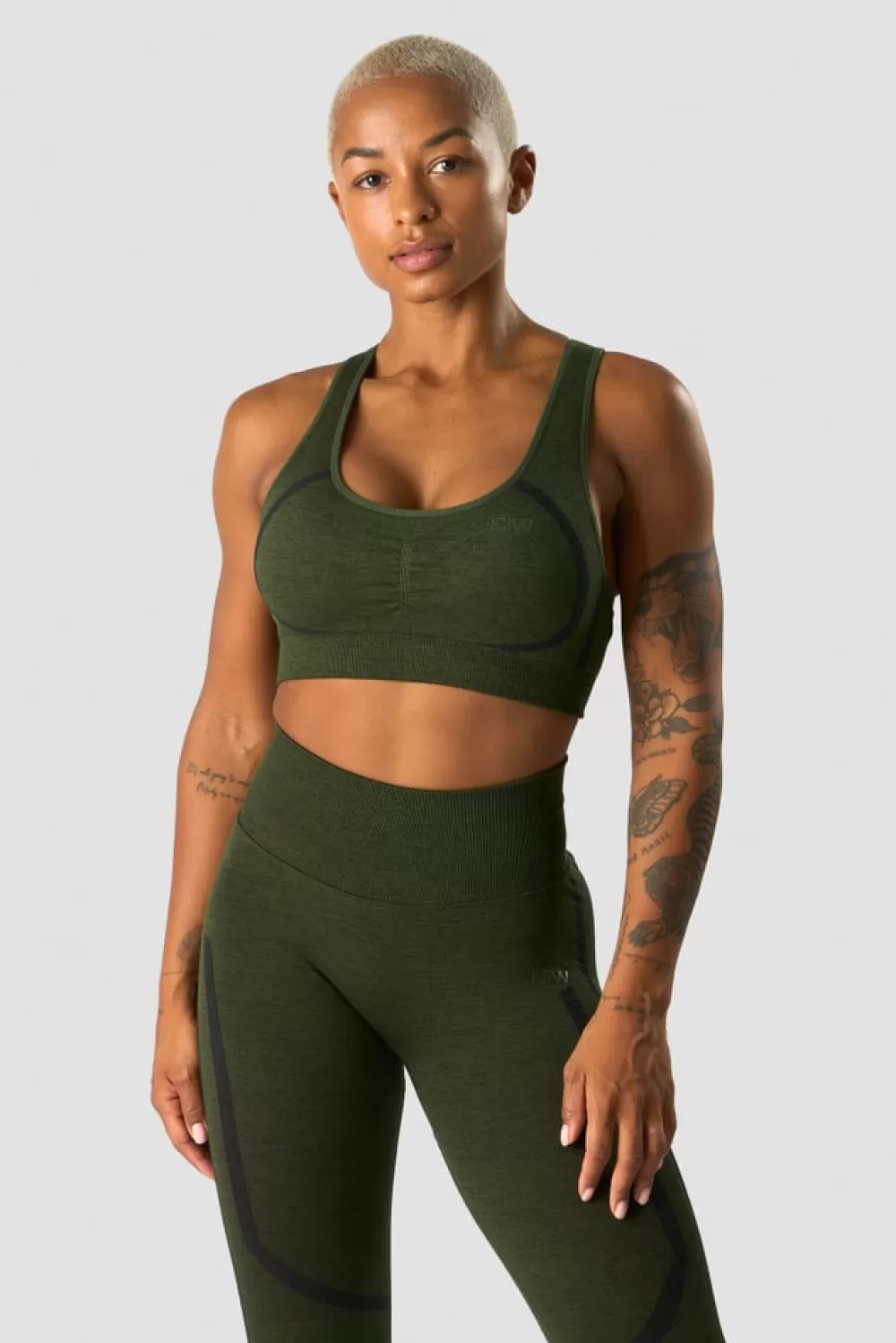 Women ICIW Rush Seamless Sports Bra Dark Green