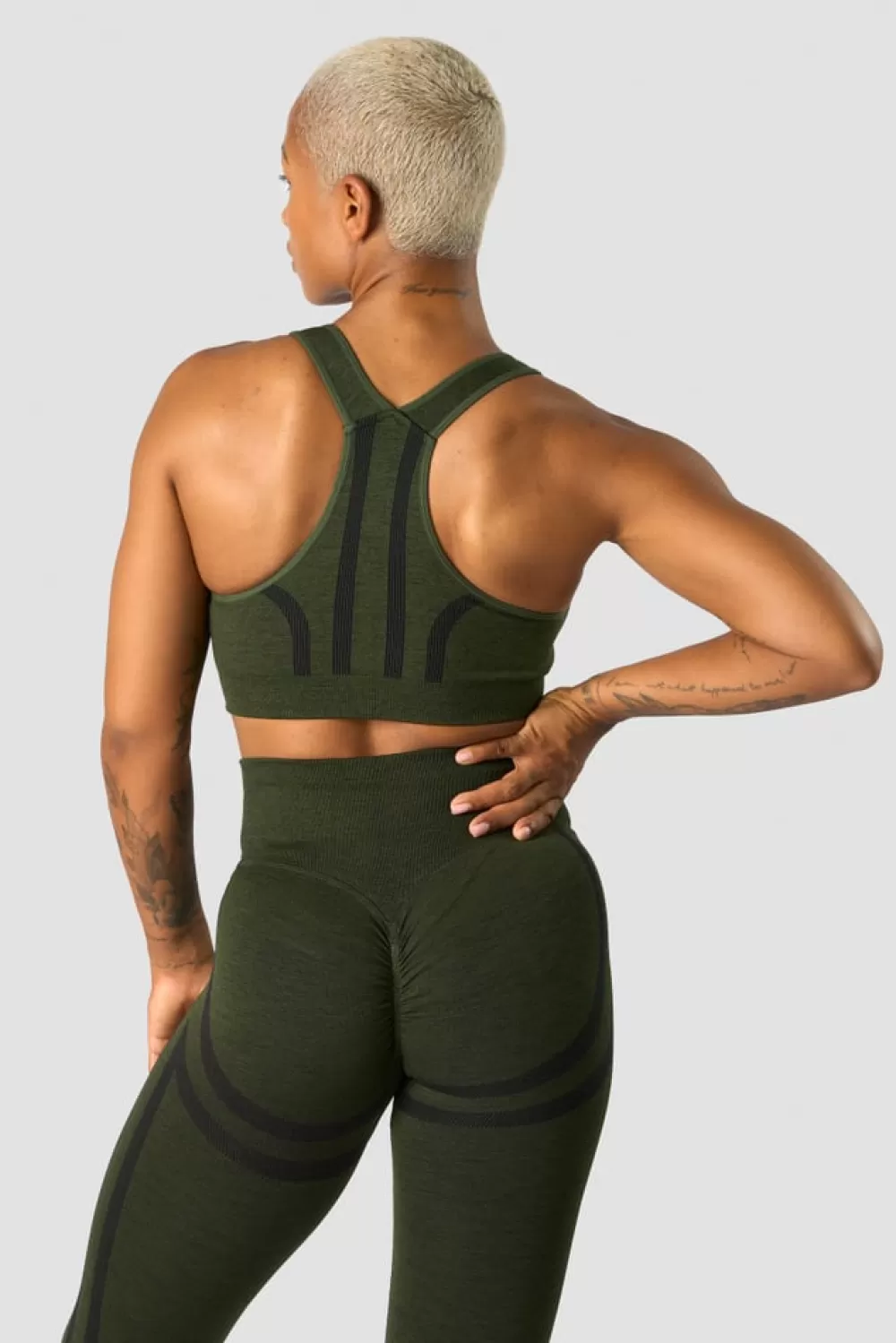 Women ICIW Rush Seamless Sports Bra Dark Green