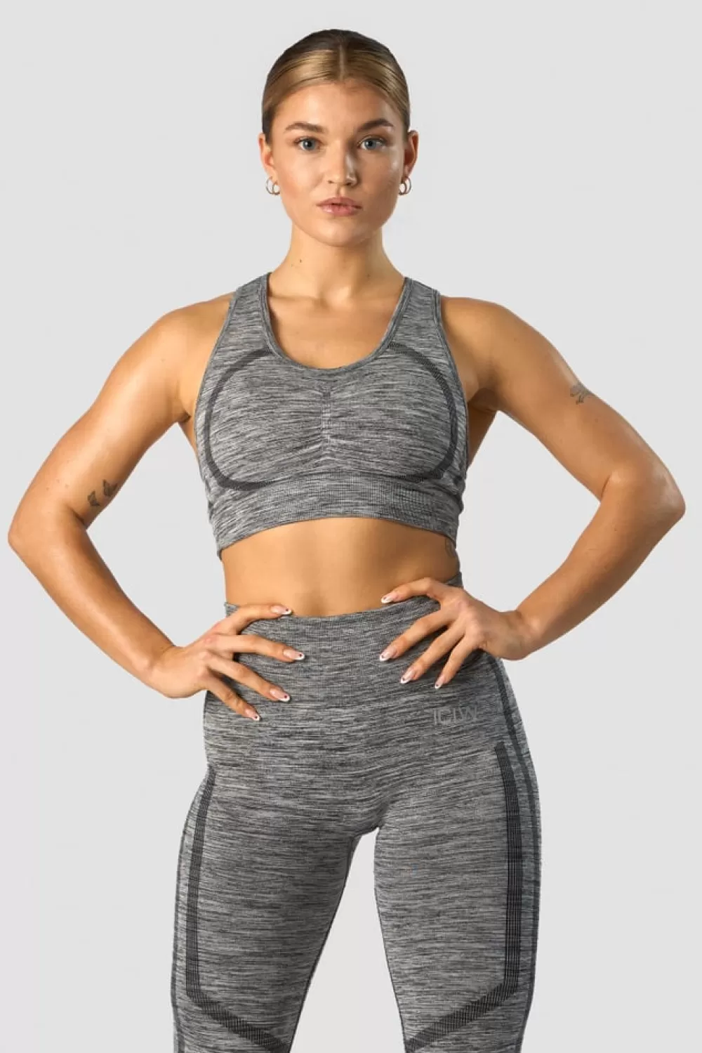 Women ICIW Rush Seamless Sports Bra Grey Melange